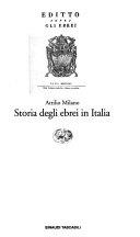Copertina  Storia degli ebrei in Italia