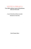 Copertina  Mistica ebraica : testi della tradizione segreta del giudaismo dal 3. al 18. secolo
