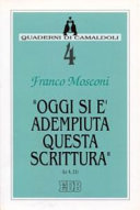 Copertina  Oggi si è adempiuta questa scrittura : (Lc 4,21)