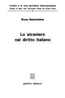 Copertina  Lo straniero nel diritto italiano