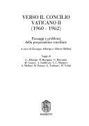 Copertina  Verso il Concilio Vaticano II (1960-1962) : passaggi e problemi della preparazione conciliare
