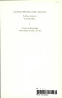 Copertina  Spiegazione del Credo
