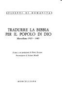 Copertina  Tradurre la Bibbia per il popolo di Dio : Morcelliana, 1925-1985