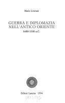 Copertina  Guerra e diplomazia nell'Antico oriente (1600-1100 a.C.)