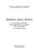 Copertina  Silvano dell'Athos : atti del Colloquio internazionale Tieni il tuo spirito agli inferi e non disperare : Silvano dell'Athos : vita e spiritualità : Bose, 3-4 ottobre 1998